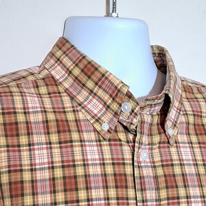 Orvis Surfwashed 100% Cotton Plaid Long Sleeve Shirt Size XL